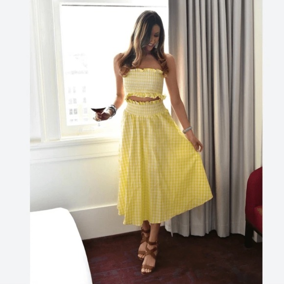 Zara Yellow and White Gingham Skirt Set - Picture 13 of 14